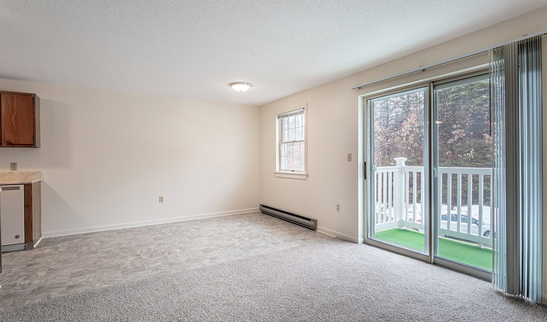 Living Area Unfurnished living area with sliding glass door